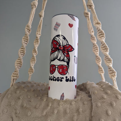 Teacher Life 20oz Skinny Tumbler