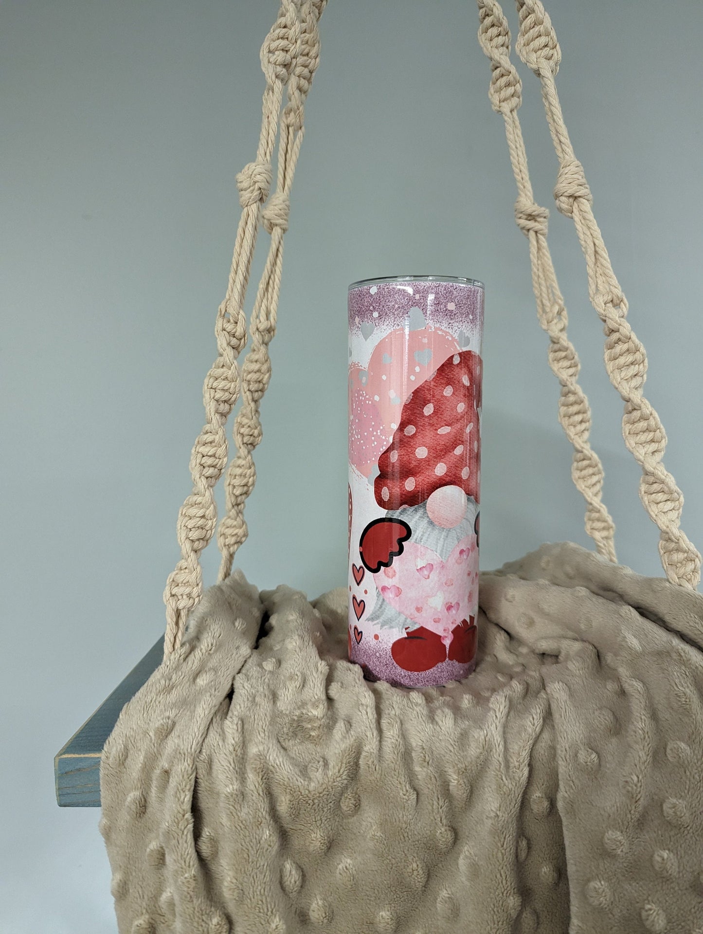 Personalized Valentine Gnome 20oz Skinny Tumbler