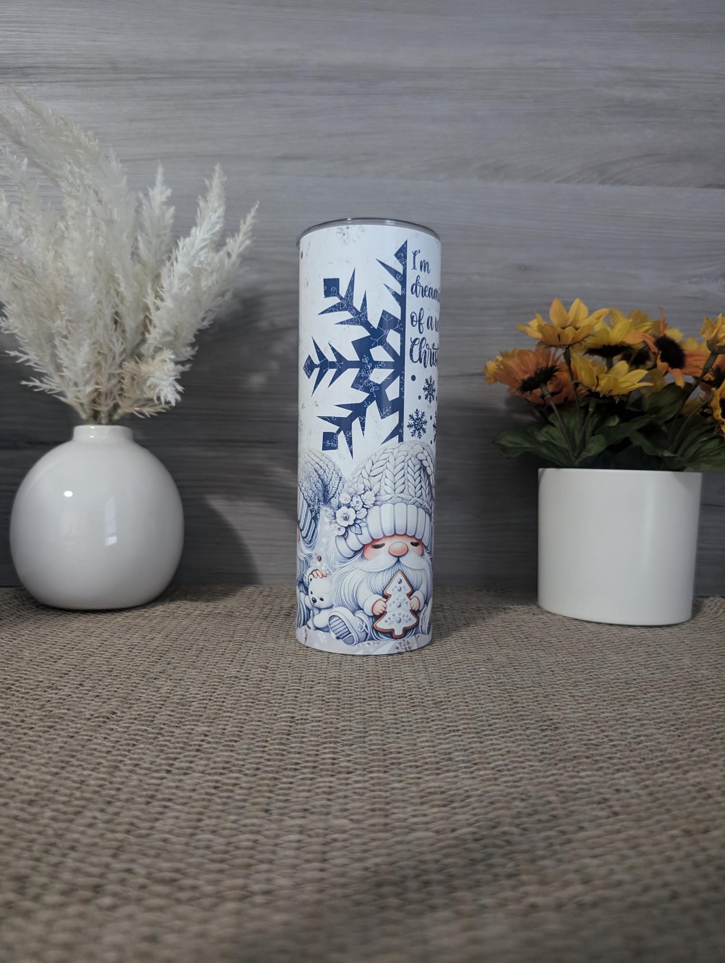 “I’m Dreaming of a White Christmas” Gnome Tumbler
