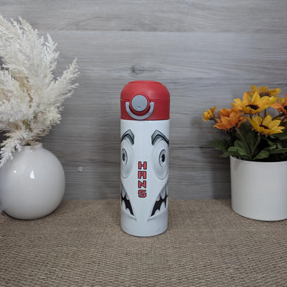 12oz Pop Top Kids Tumbler – Angry Cartoon Face Design