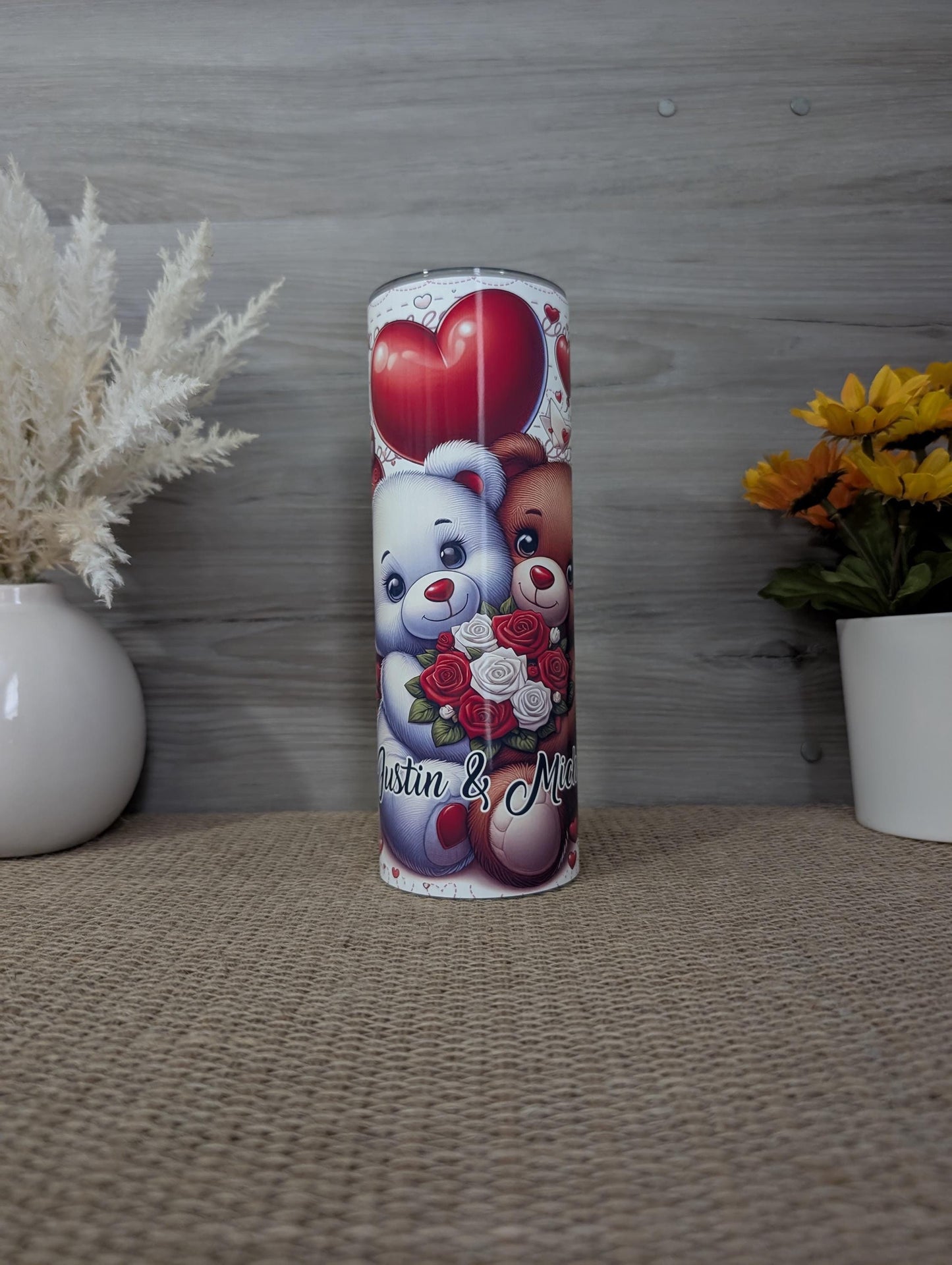 Personalized Teddy Bear Valentine Tumbler