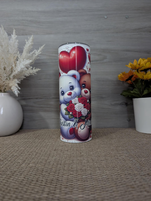 Personalized Teddy Bear Valentine Tumbler
