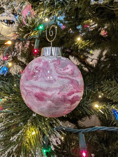 Handmade Pink Swirl Unicorn Ornament
