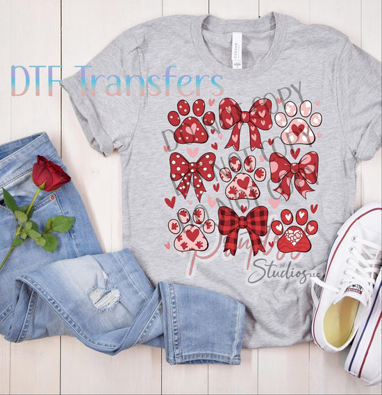 Dog Paw Valentine Coquette Transfer