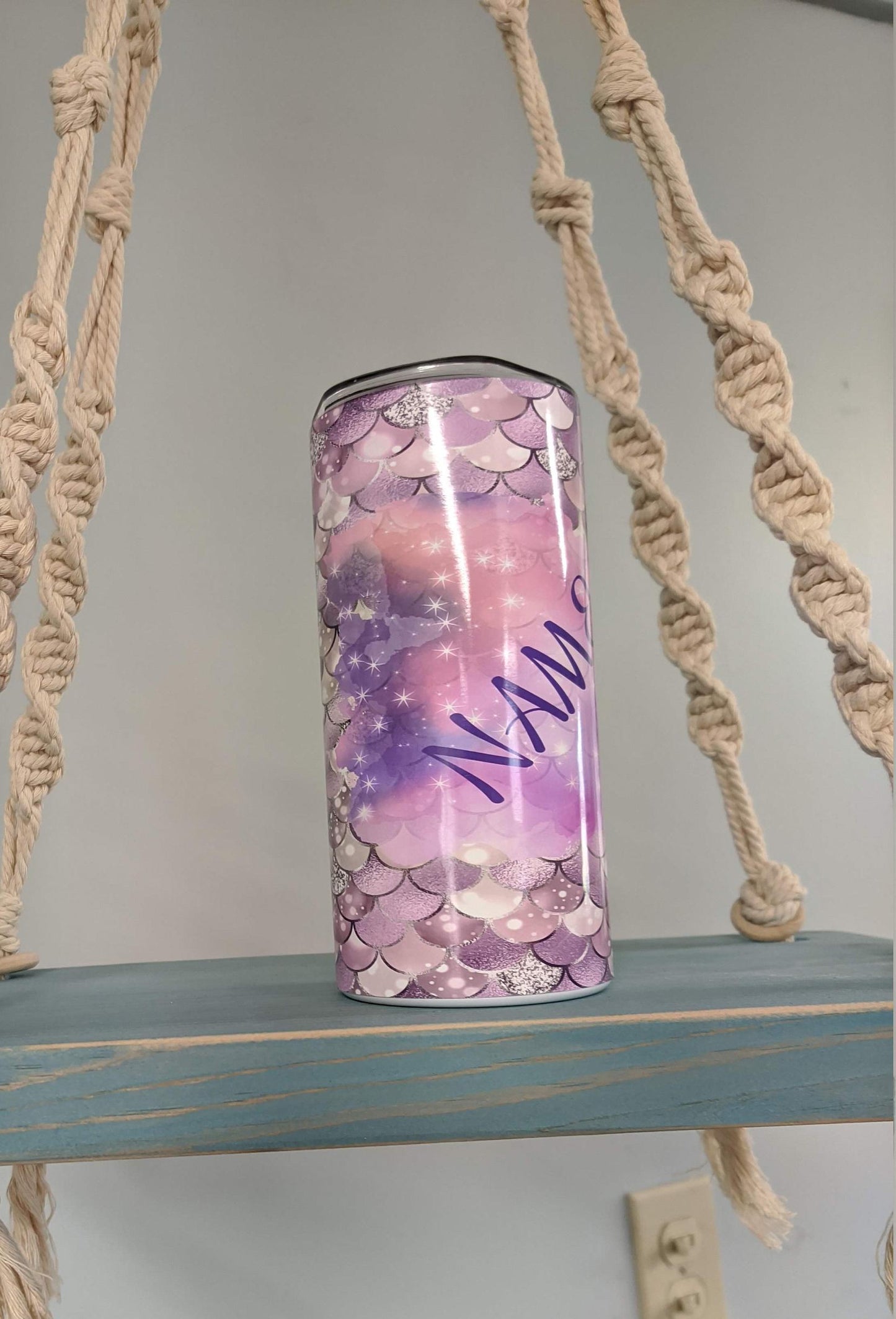 Personalized Mermaid Tumbler – 20oz Skinny Stainless Steel Cup