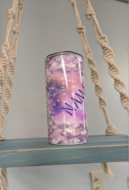 Personalized Mermaid Tumbler – 20oz Skinny Stainless Steel Cup