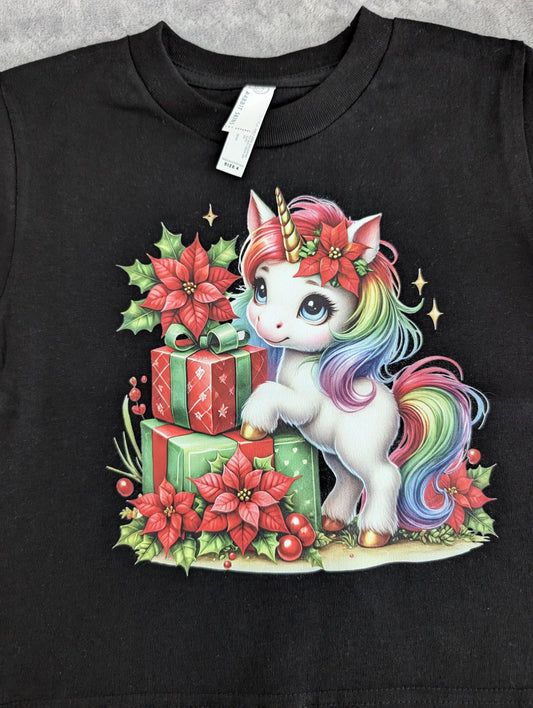 Christmas Unicorn Kids Shirt - Size 4
