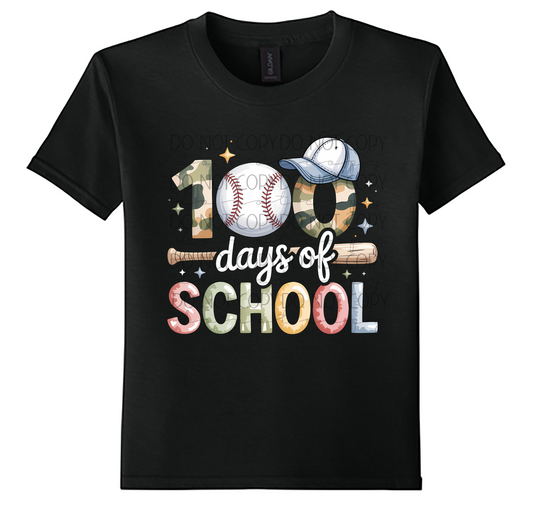 100 Days of School Baseball Shirt