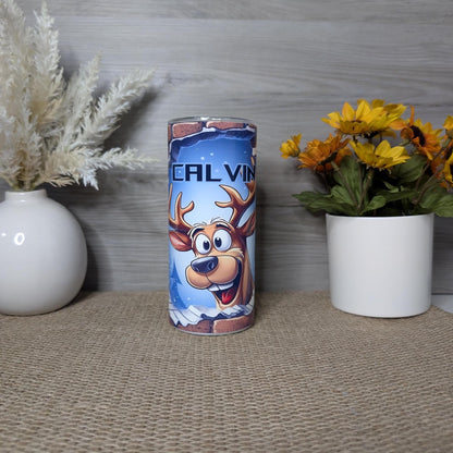Personalized Reindeer Christmas Tumbler