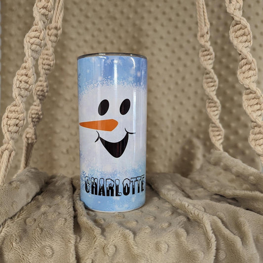 Personalized Snowman Face Tumbler