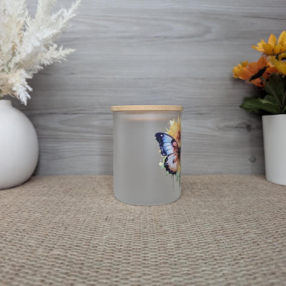 Butterfly Design Glass Candle Holder With Tea Light Candle