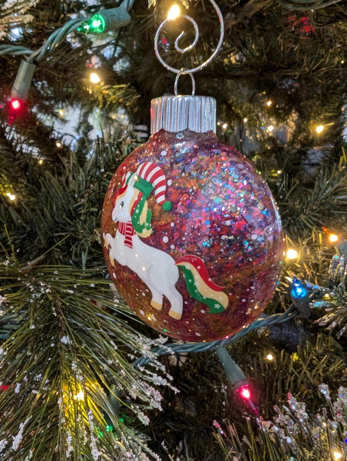 Handmade Unicorn Christmas Ornament