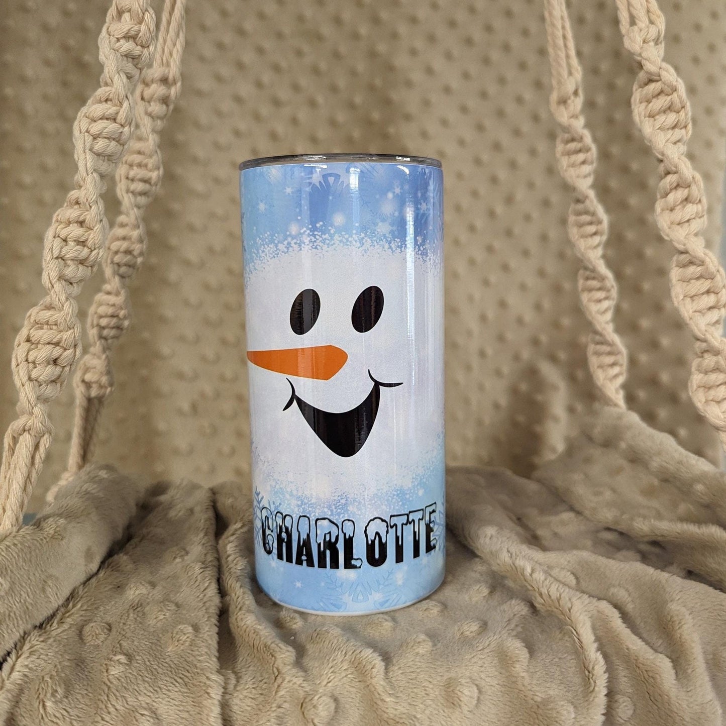 Personalized Snowman Face Tumbler