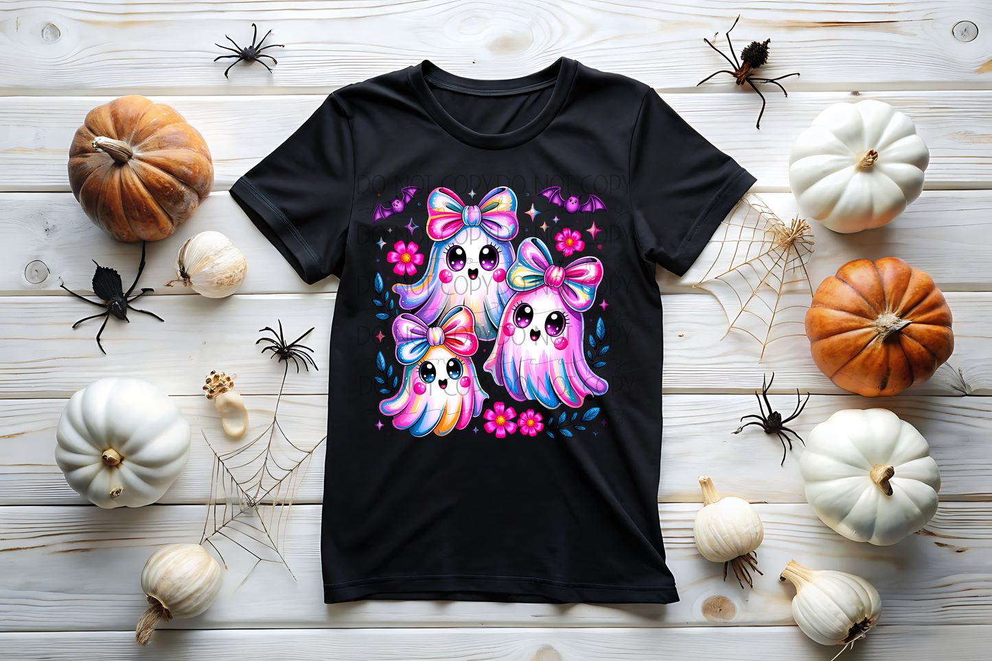 “Colorful Ghost Trio” Design 🌈👻
