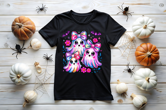 “Colorful Ghost Trio” Design 🌈👻