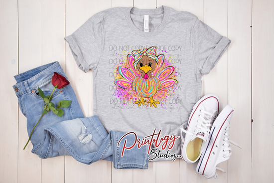 Color Splash Turkey – Bright & Fun DTF Transfer
