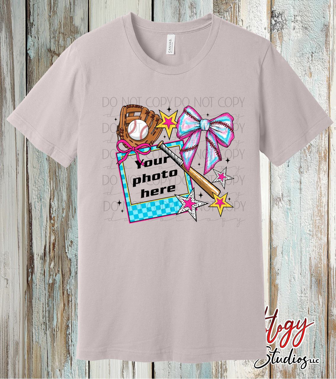 Custom Baseball Photo Shirt – Personalized Baseball Tee with Bow