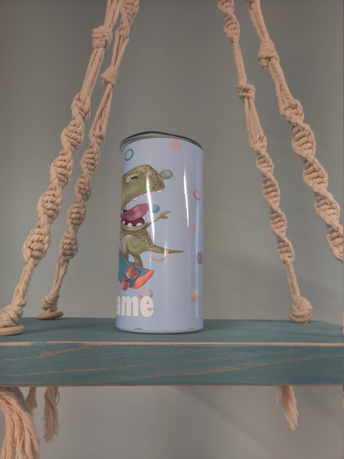Cute Dinosaur on Roller Skates Tumbler