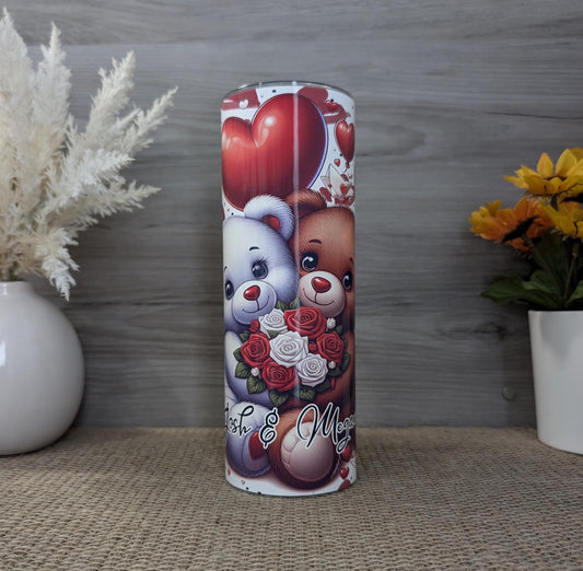 Teddy Bear Couple 20oz Skinny Tumbler