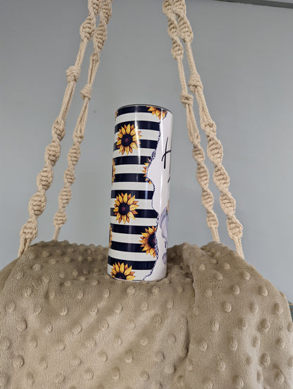 Stay Humble Sunflower Elephant Tumbler – 20oz Skinny Stainless Steel Cup