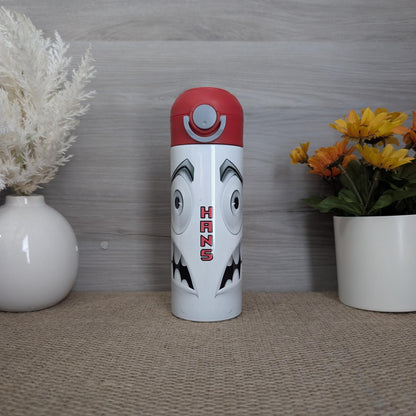 12oz Pop Top Kids Tumbler – Angry Cartoon Face Design