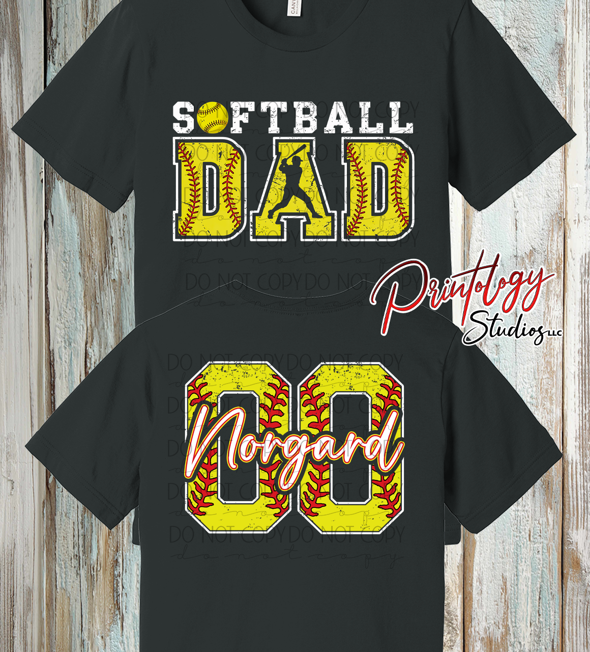 Personalized Softball Dad Shirt – Custom Name & Number