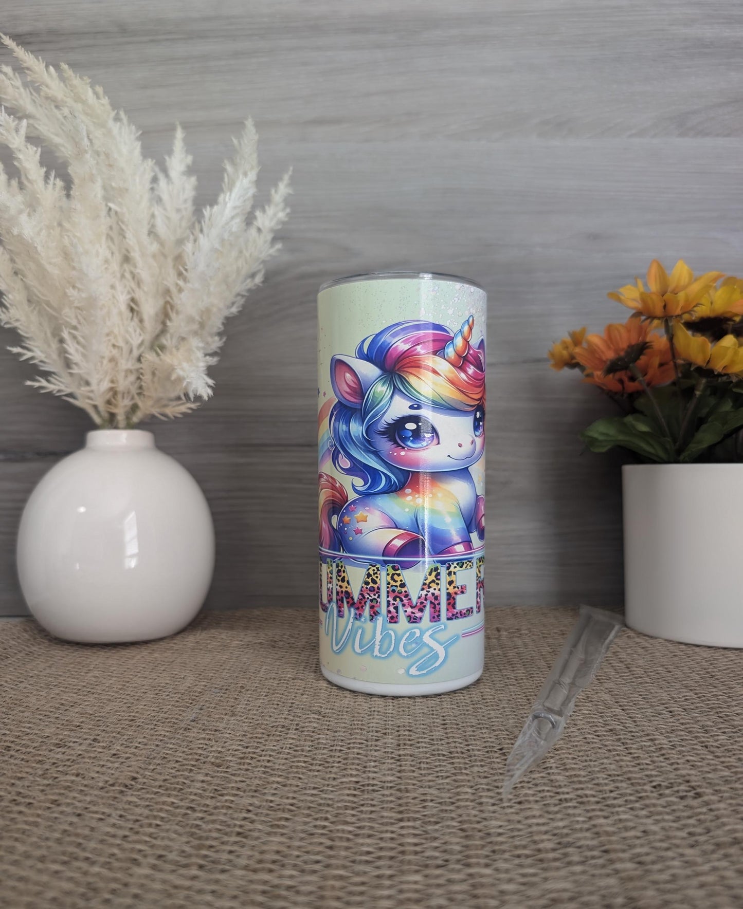 Summer Vibes Unicorn 15oz Tumbler