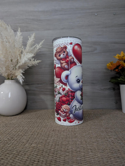 Personalized Teddy Bear Valentine Tumbler