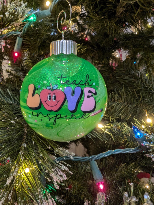 Teach • Love • Inspire – Handmade Teacher Ornament