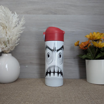 12oz Pop Top Kids Tumbler – Angry Cartoon Face Design