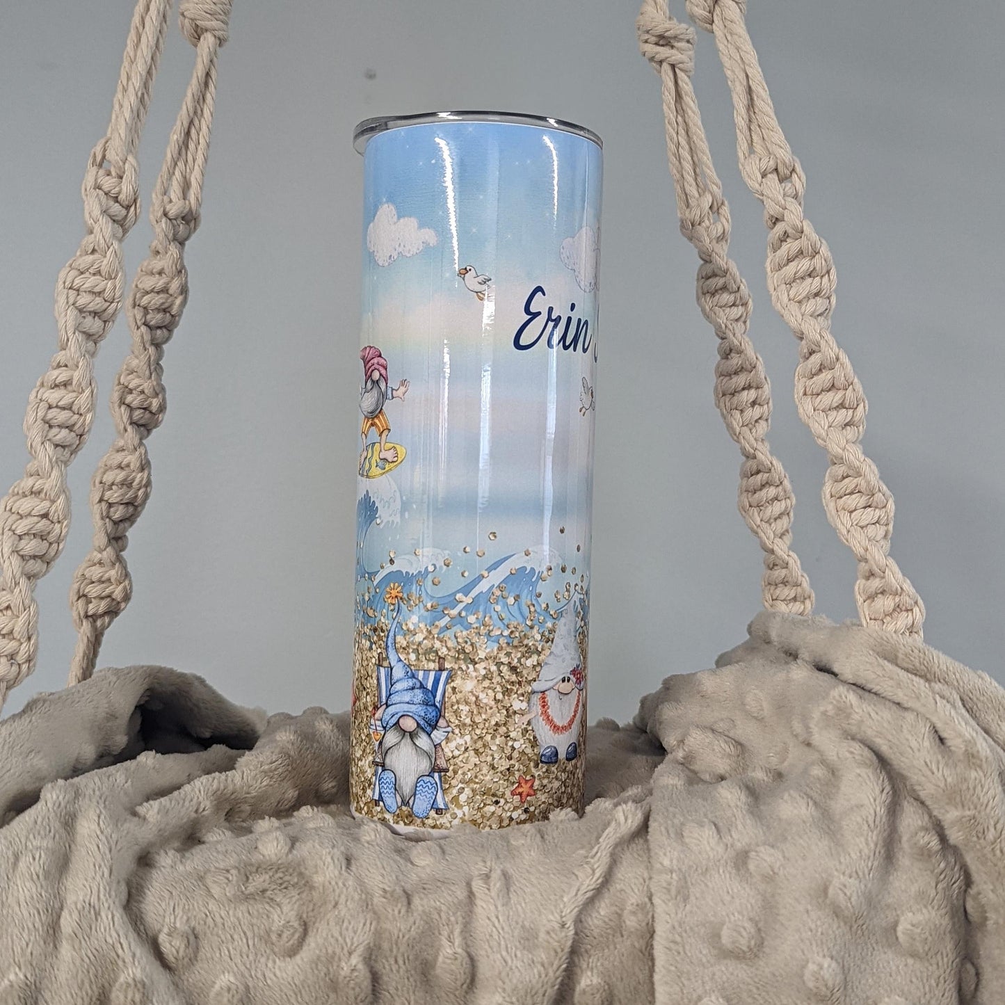 Adorable Custom Beach Gnome Tumbler