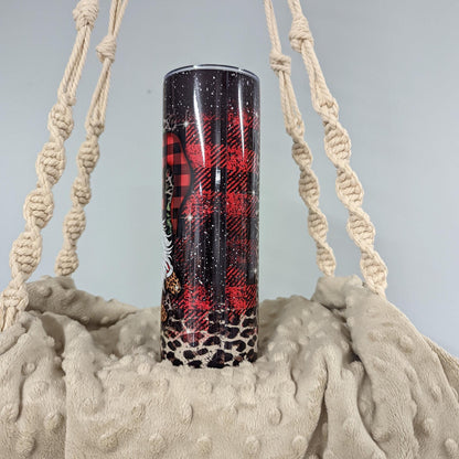 Buffalo Plaid Christmas Gnome Tumbler