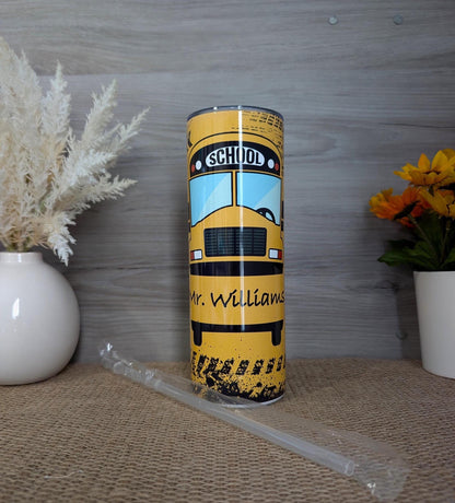 Personalized School Bus Tumbler