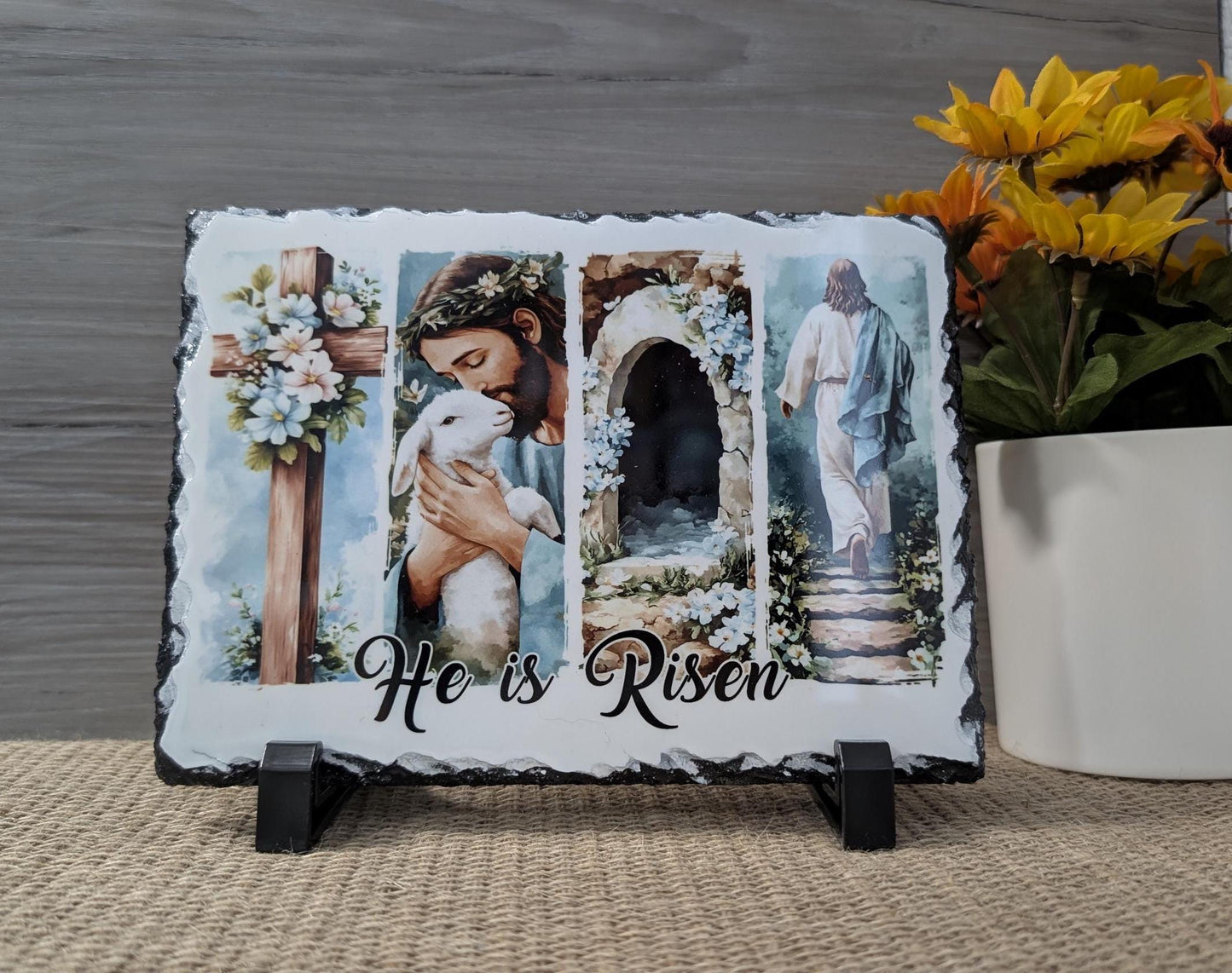 He Is Risen – Resurrection Easter Slate Sign