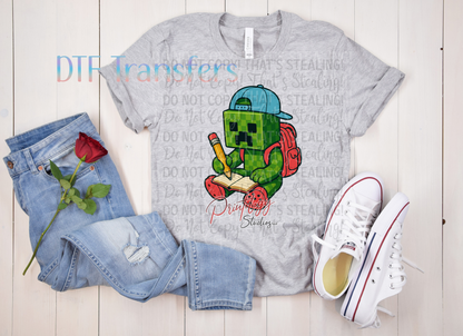 Pixel Creeper Back-to-School Design