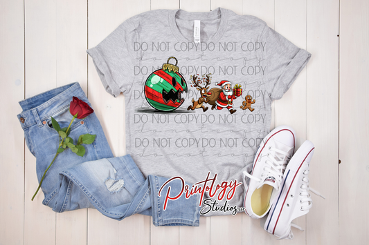 Christmas Pac-Man Ornament Chase DTF Transfer