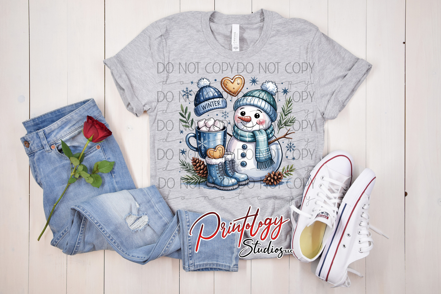 Cozy Winter Snowman DTF Transfer
