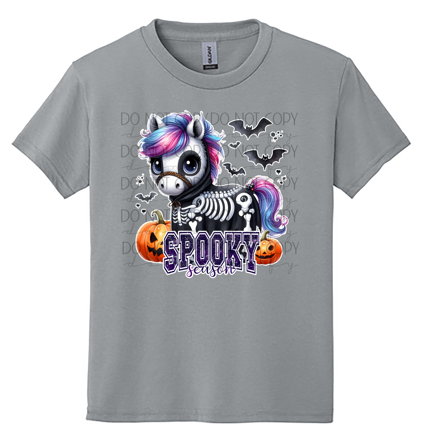 Youth-Spooky Season Unicorn Skeleton T-Shirt
