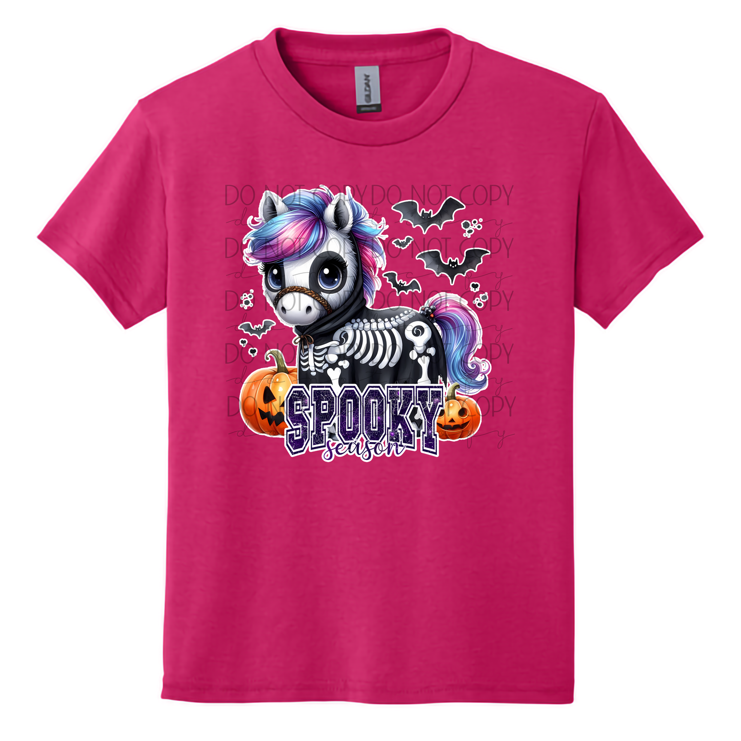 Youth-Spooky Season Unicorn Skeleton T-Shirt