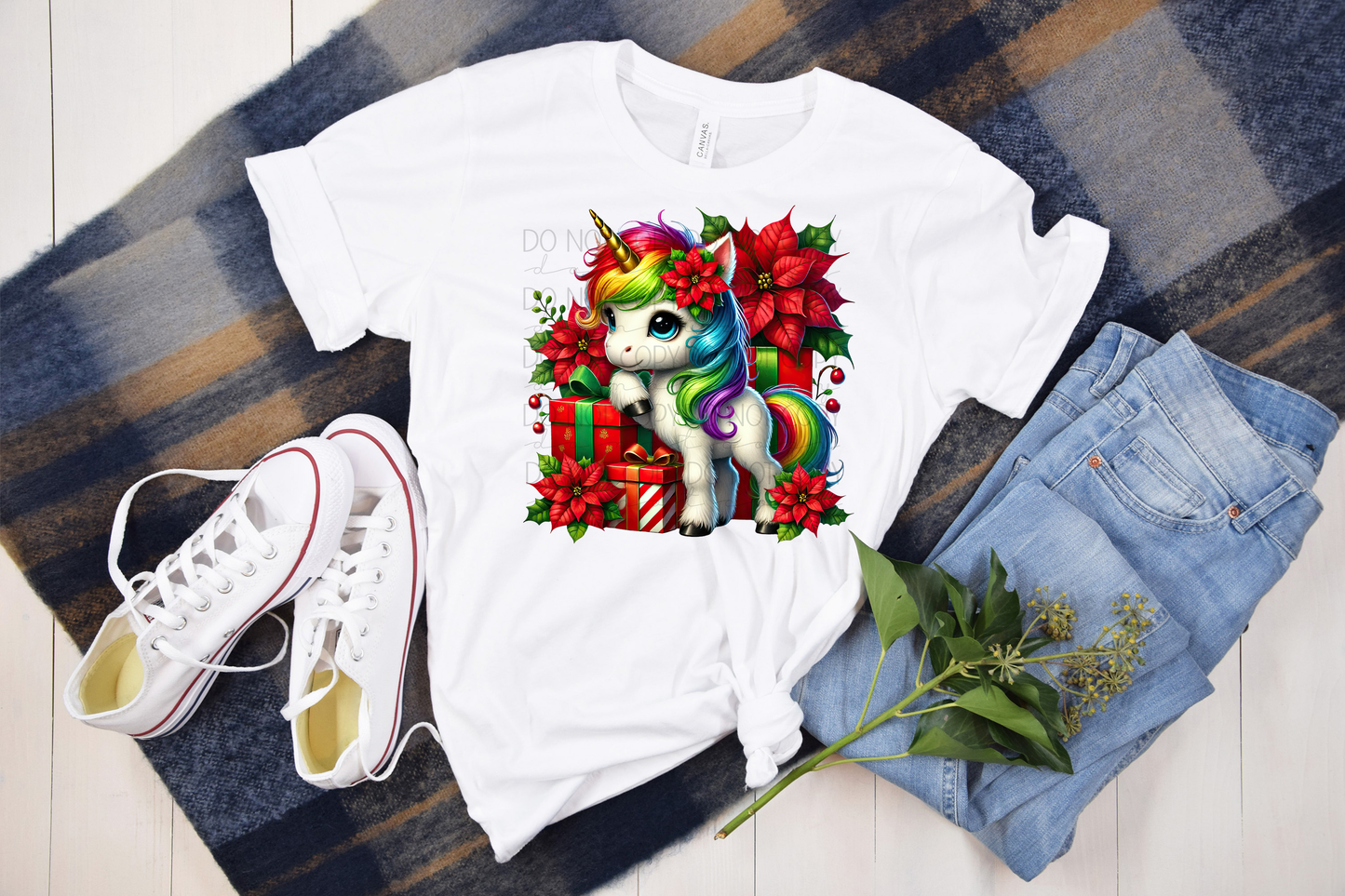 Christmas Unicorn DTF Transfer