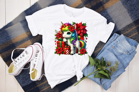 Christmas Unicorn DTF Transfer