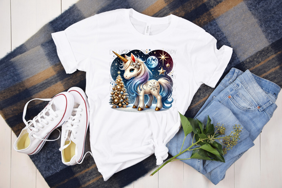 Midnight Christmas Unicorn DTF Transfer