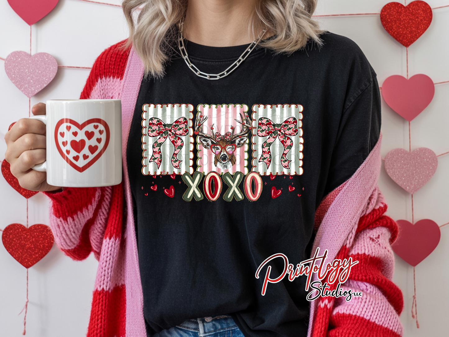 XOXO Valentine Deer – DTF Transfer