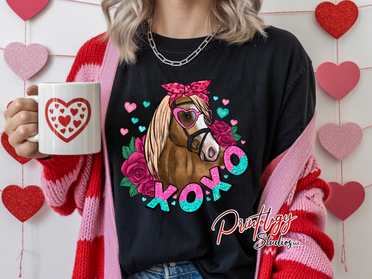 Horse Transfer, Valentines Day Horse DTF