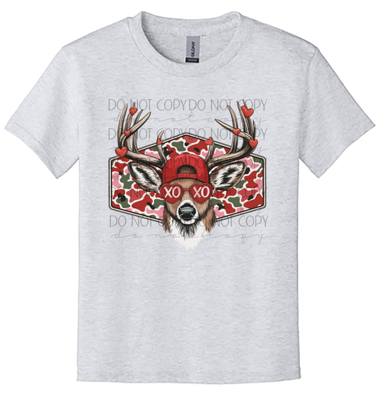 Youth Valentine Deer Shirt | XOXO Deer Graphic Tee