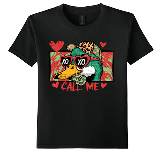 Youth Call Me XOXO Duck Valentine Shirt