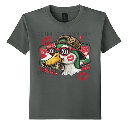 Youth Call Me XO Duck Valentine Shirt